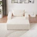 75 Inch Corduroy Sponge Sofa Lounge Chair,No Assembly Required,Fluffy Modern Sleeper Chair For Indoor Living Room Bedroom Beige Foam Corduroy 1 Seat