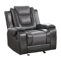 Modern Luxury Living Room Sofa Set 3Pc Reclining Sofa Loveseat Glider Reclining Chair Formal Furniture Premium Faux Leather Upholstery Comfortable Two Tone Gray Finish Dark Gray,Light Gray Faux Leather Wood Primary Living Space Luxury,Modern