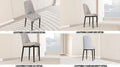 A Set Of 2 Dining Chair, Modern Style Chair Made Of High Quality Pu Leather Fabric With Thick Soft Cushions, Black Metal Leg Kitchen Chair, Dining Room Kitchen Dining Chair Grey Metal Gray Kitchen