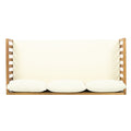 Claremont 3 Seater Daybed Beige Teak Wood Waterproof Fabric