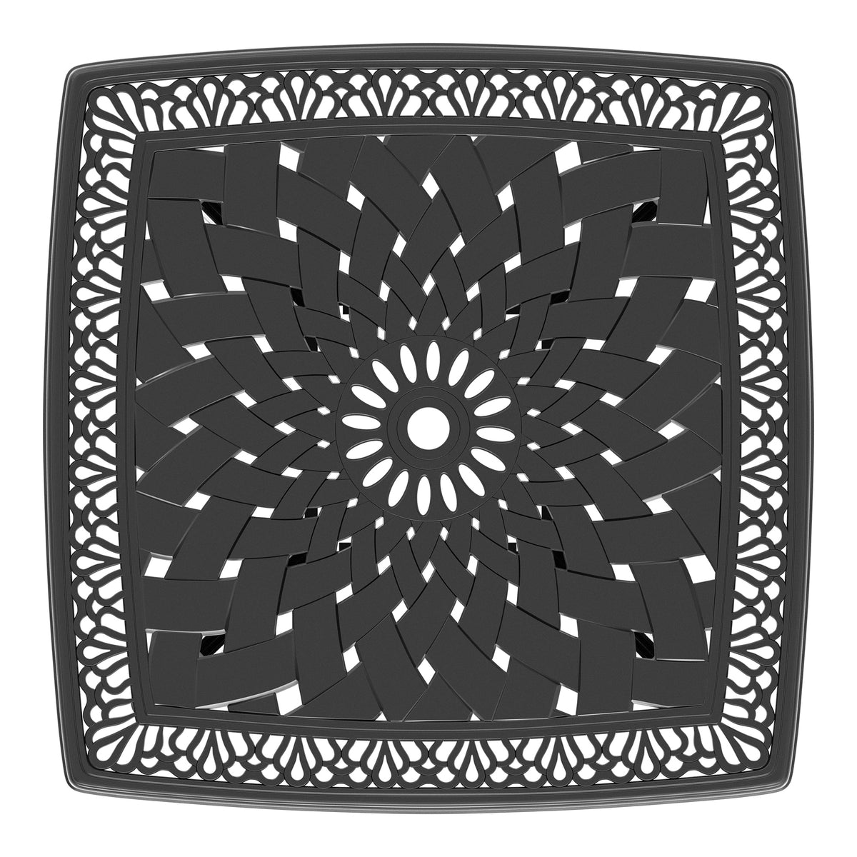 Cushions In Random Colors 3 Piece Set Of Cast Aluminum Patio Furniture With Cushions Yes Dining Set Black Seats 2 Rust Resistant Frame Water Resistant Cushion Garden & Outdoor Complete Patio Sets Aluminium