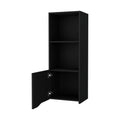Pima Wall Cabinet In Melamine With One Door, Black 3 4 Shelves Black Primary Living Space Wall Mounted Modern Particle Board Melamine
