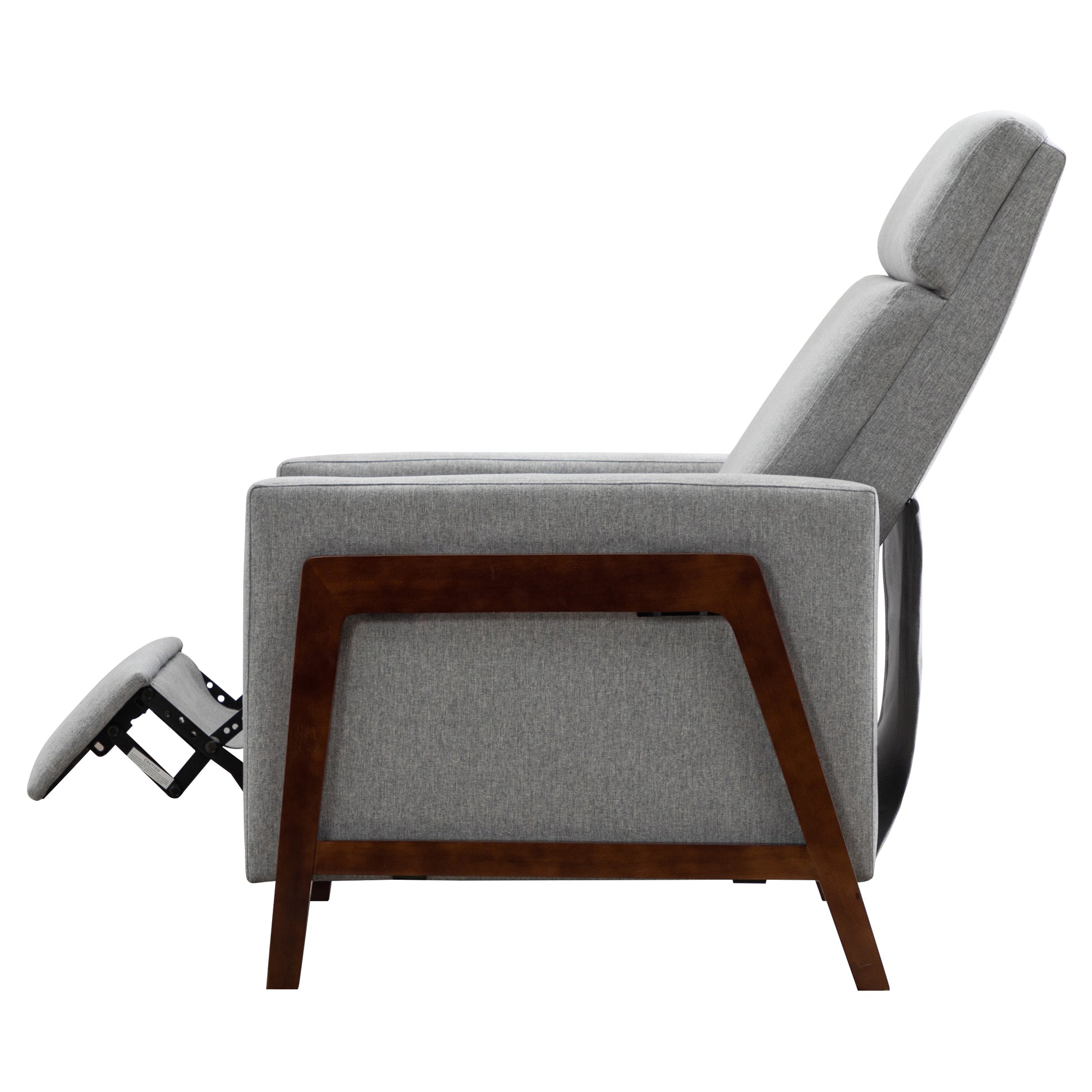 Set Of Two Wood Framed Upholstered Recliner Chair Adjustable Home Theater Seating With Thick Seat Cushion And Backrest Modern Living Room Recliners,Gray Gray Linen