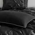 7 Piece Tufted Comforter Set Black Cal King California King Black Polyester