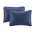 Reversible Quilt Set Navy Full Queen Navy Cotton