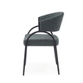 Upholstered Dining Chairs With Metal Legs Set Of 2 ,Dark Green Black Dark Green Black Fabric Metal