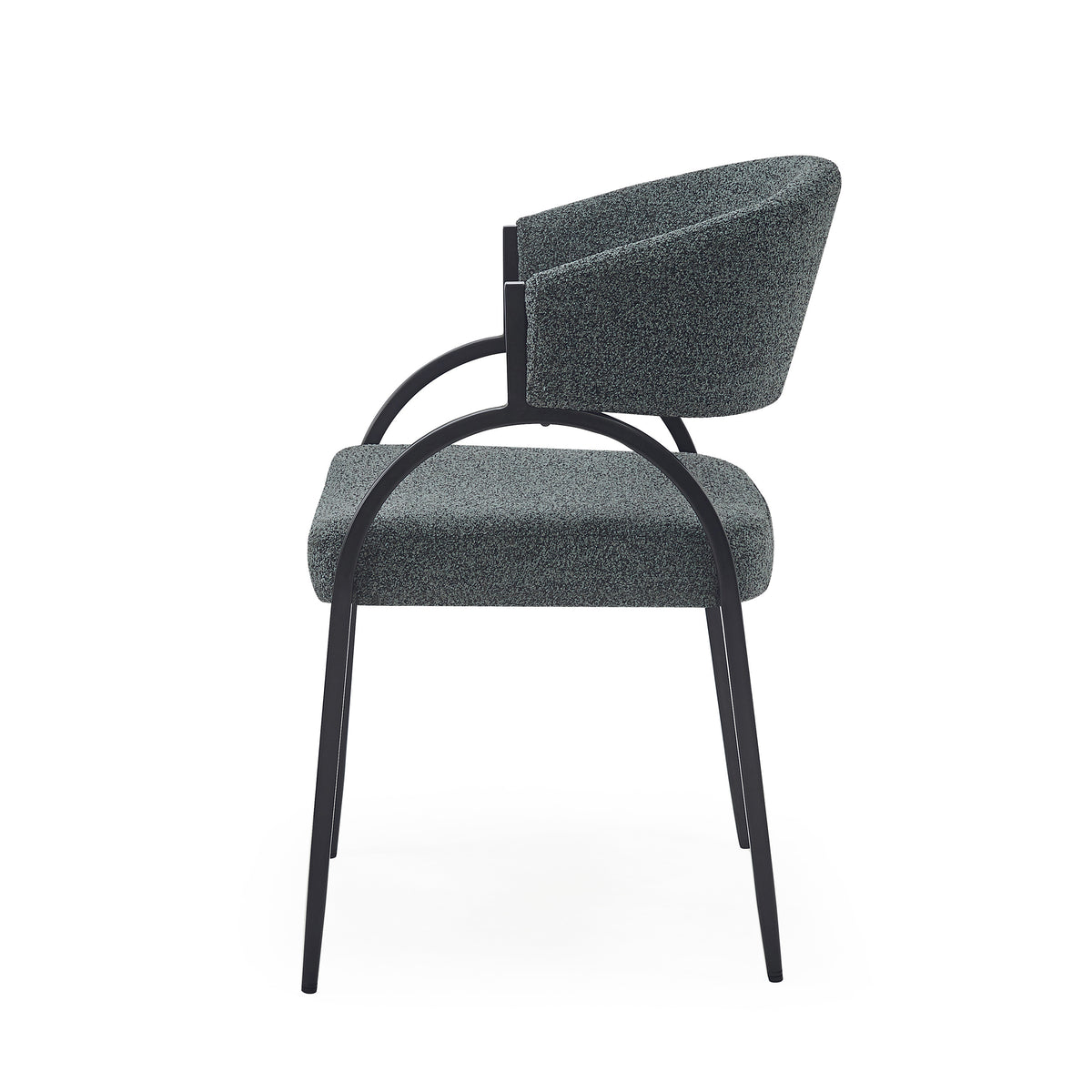 Upholstered Dining Chairs With Metal Legs Set Of 2 ,Dark Green Black Dark Green Black Fabric Metal