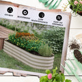 Outsunny 6.5' X 2' X 1.4' Galvanized Raised Garden Bed Kit, Outdoor Metal Elevated Planter Box With Safety Edging, Easy Diy Stock Tank For Growing Flowers, Herbs & Vegetables, Cream Cream White Steel