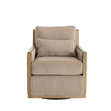 Coolmore Corduroy Swivel Barrel Chair, Comfy Accent Sofa Chair For Living Room, 360 Degree Swivel Barrel Club Chair, Leisure Arm Chair For Nursery, Hotel, Bedroom, Office, Lounge Camel Camel Primary Living Space Foam Corduroy