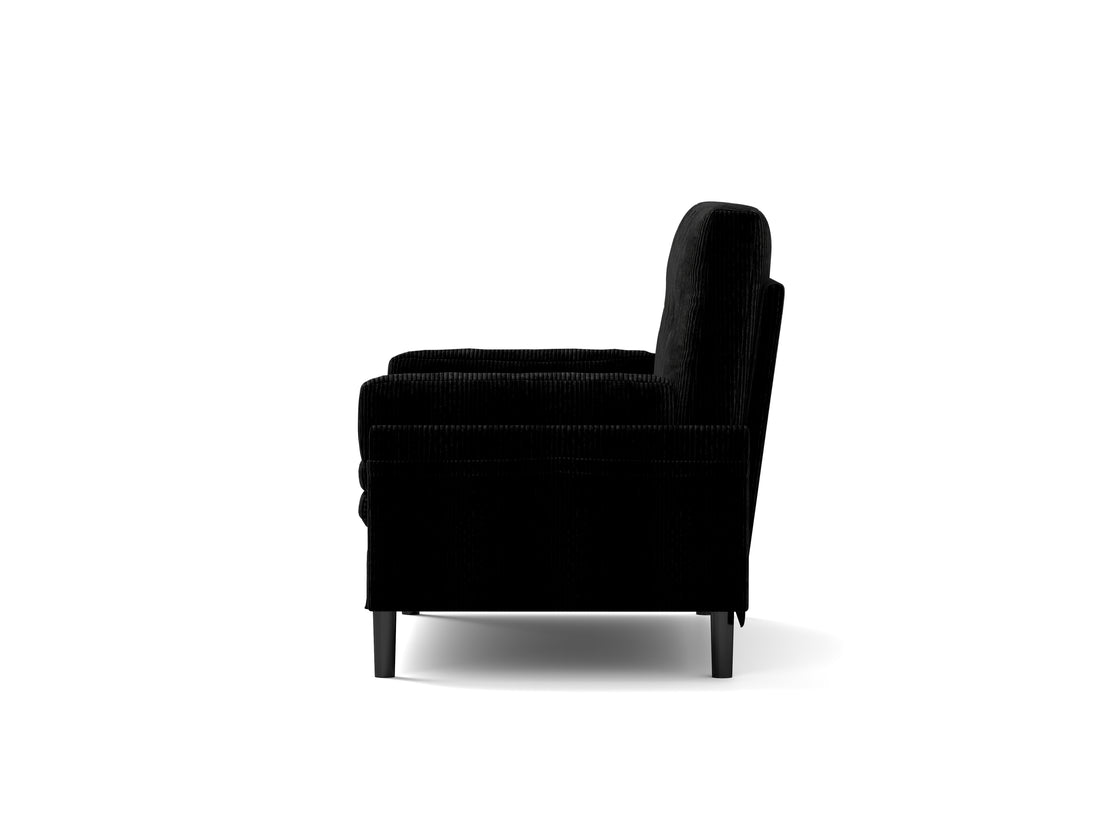 Black 2 Seater Sofa Sleeper With Recline Fuction Black Velvet Metal Primary Living Space Medium Soft Loose Back Pillow Top Arms Foam Fabric Metal 2 Seat