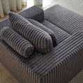 62.5 Inch Corduroy Sponge Sofa Lounge Chair With Removable Footrest,No Assembly Required,Fluffy Modern Sleeper Chair For Indoor Living Room Bedroom Grey Foam Corduroy 1 Seat