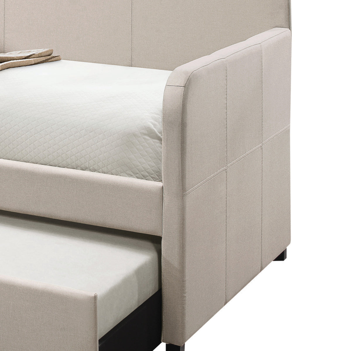 Fog Twin Upholstered Daybed With Trundle Box Spring Not Required Twin Fog Traditional Wood Fabric