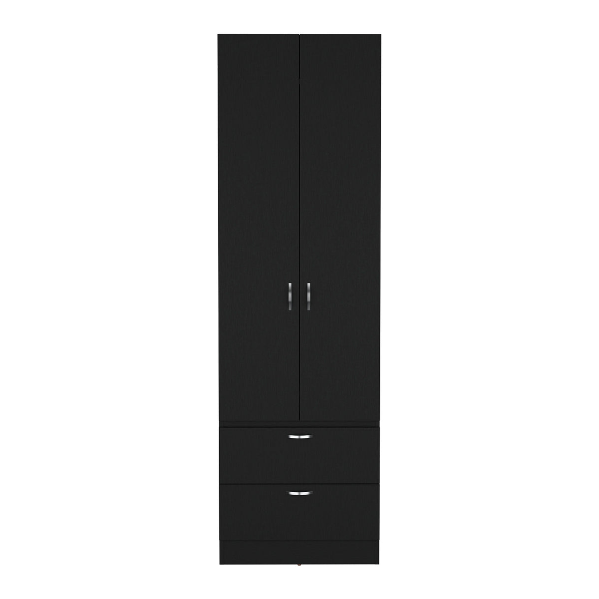 Vico 76" High Armoire Wardrove Closet With 2 Drawers, Double Door Cabinetone Shelf And Hanging Rod, Bedroom Clothes Storage Cabinet Organizer Black Bedroom Modern Particle Board Engineered Wood