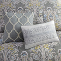 5 Piece Cotton Duvet Cover Set Grey King King Grey Cotton