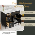 36'' Bathroom Vanity With Top Resin Sink, Freestanding Bathroom Storage Cabinet With 2 Drawers And A Tip Out Drawer, Solid Wood Frame Vanity Set, Height Adjustable Shelf 3 Black 2 2 Adjustable Shelves Bathroom Freestanding Solid Wood Mdf Resin Painted