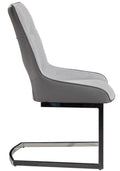 Sally Grey Dining Chair Kit Of 2 Solid White Dining Room Rubberwood Solid Back Set Of 2 Gray Foam Wipe Clean Square Modern Side Chair Foam Fabric