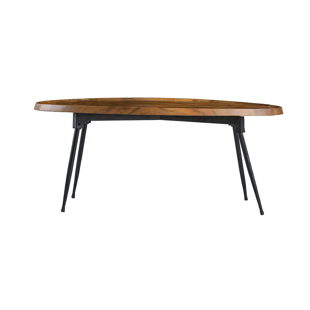 39X26X16" Oval Cofe Table Brown Wood