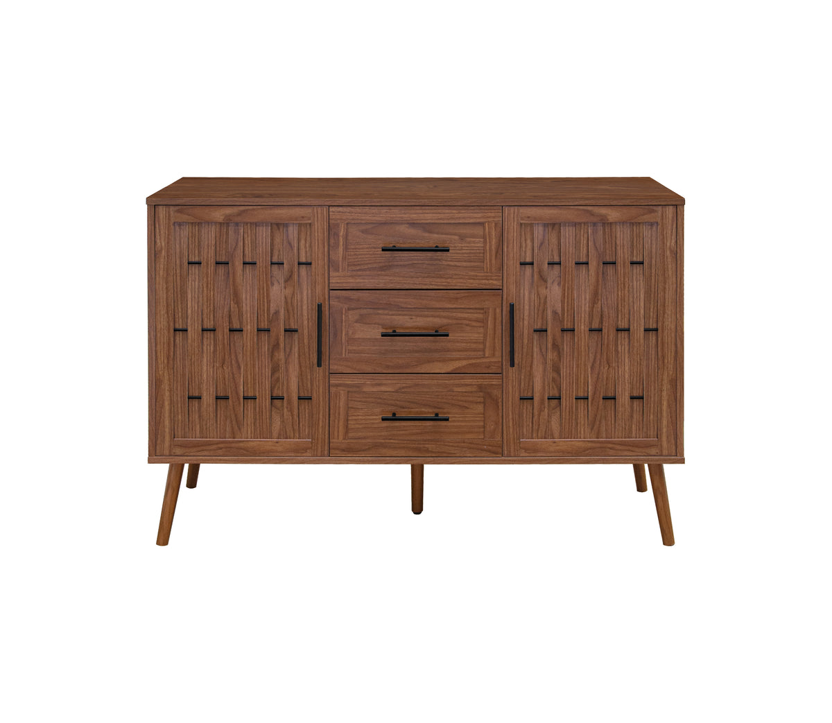 2 Door 3 Drawer Cabinet, Accent Storage Cabinet, Suitable For Living Room, Bedroom, Dining Room, Study Walnut Mdf