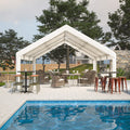 20X20Ft Party Tent Heavy Duty, Large Wedding Event Shelters With 2 Storage Bags & Removable Sidewalls, Outdoor Canopy Gazebo Commercial Tents For Parties Carport Camping Garden Patio White Metal