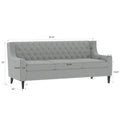 78.75'' 3 Seater Sofa, Button Tufted Backrest With Comfy Cushion, Mid Century Modern Couches For Living Room, Upholstered Comfy Sofa Couch For Bedroom, Apartment Grey Polyester 3 Seat