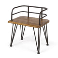 Zion Industrial Wood And Metal Chair Teak Metal & Wood