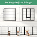 Dog Playpen 24 Inch 8 Panels, Heavy Duty Metal Pet Playpen Indoor Outdoor For Camping, Yard, Rv, Garden Fence, Privacy Patio, Black Black Metal