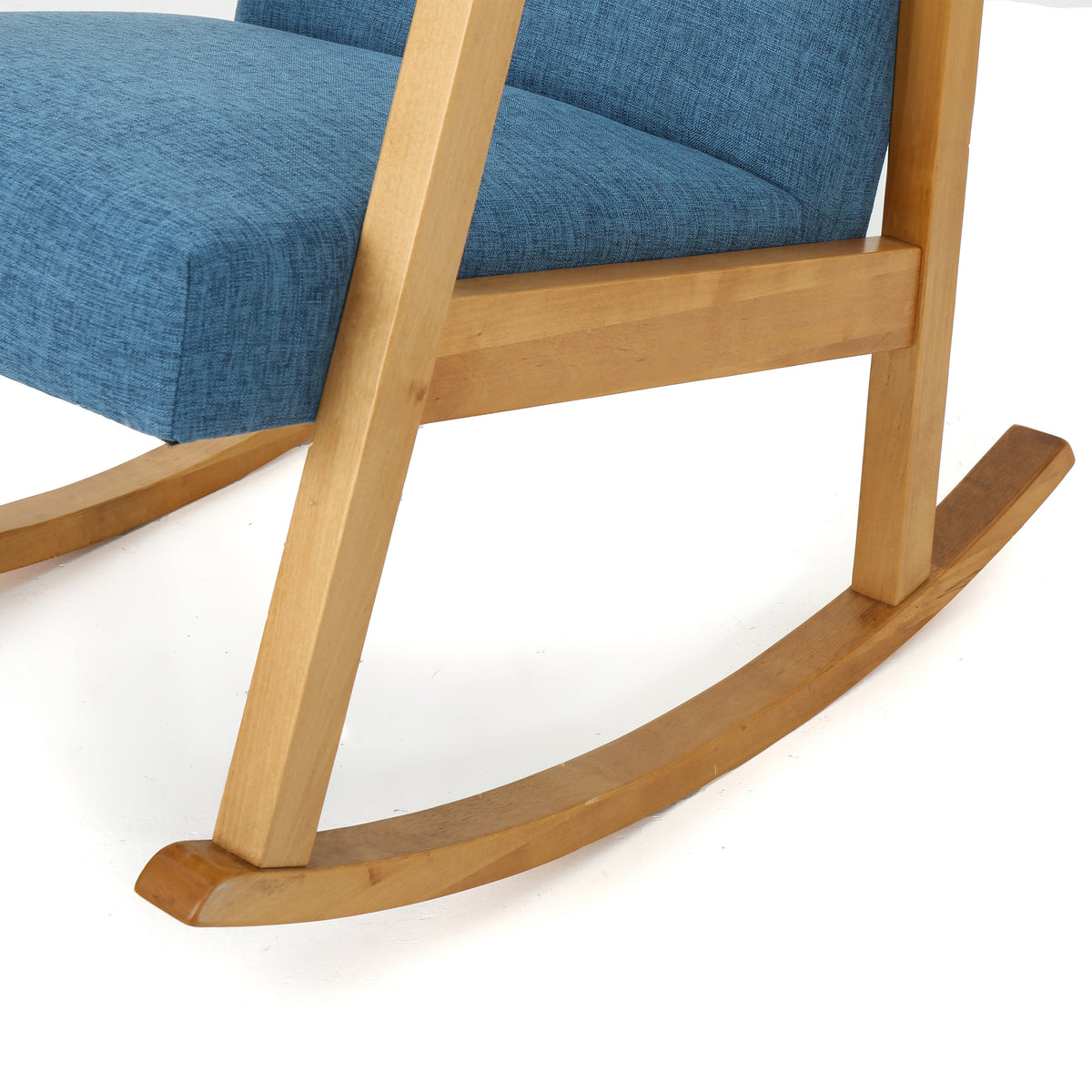 Blue Fabric Upholstered Rocking Chair Blue Fabric
