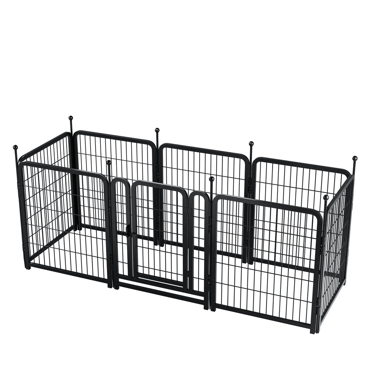 Dog Playpen 8 Panels 32" Height Heavy Duty Dog Fence Puppy Pen For Large Medium Small Dogs Indoor Outdoor Foldable Pet Exercise Pen Black Iron
