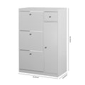 Shoe Cabinet,Freestanding Tipping Bucket Shoe Rack Organizer With 3 Flip Drawers,Entryway Narrow Shoe Storage With Adjustable Storage Shelf,Modern Slim Hidden Shoe Cabinet, White 5 Or More Spaces White Primary Living Space Particle Board