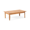 Aston Acacia Wood Outdoor Loveseat Set Loveseat&Coffee Table Teak Finish Dark Gray Cushion Teak Acacia Wood