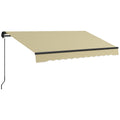 Outsunny 10' X 8' Retractable Awning, Patio Awning Sunshade Shelter With Manual Crank Handle, 280Gsm Uv Resistant Fabric And Aluminum Frame For Deck, Balcony, Yard, Beige Beige Polyester