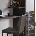 Grey And Gunmetal Chair With Metal Leg Gunmetal Primary Living Space Industrial Faux Leather