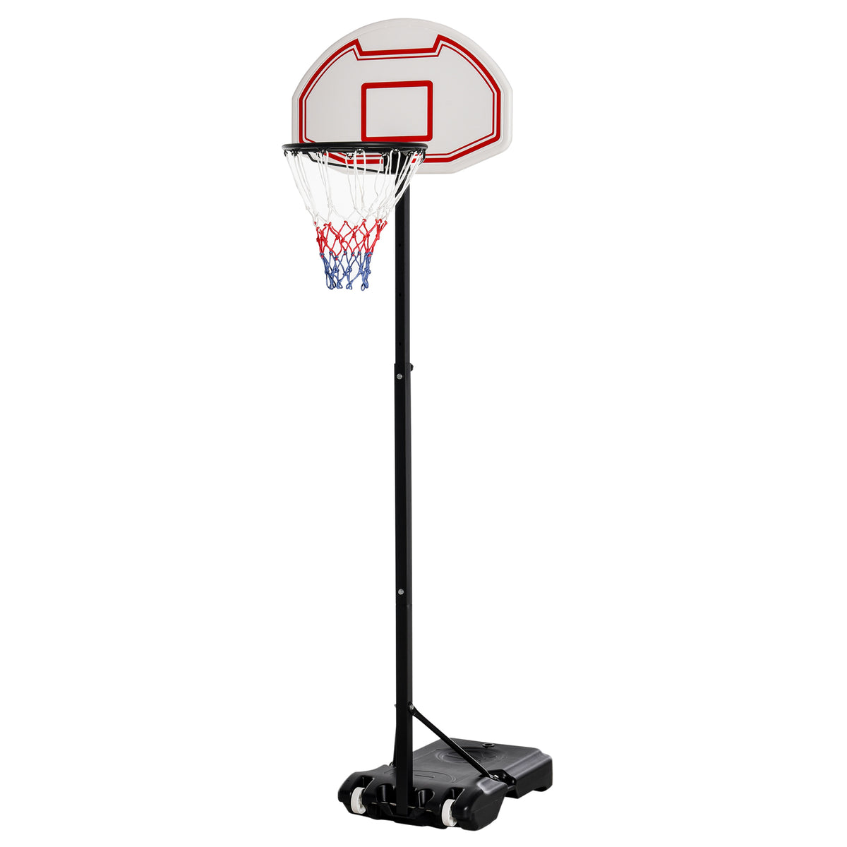Soozier Portable Basketball Hoop Stand, 5.1 6.9Ft Height Adjustable Basketball System With 29'' Backboard And Wheels For Indoor And Outdoor Use, White White Steel
