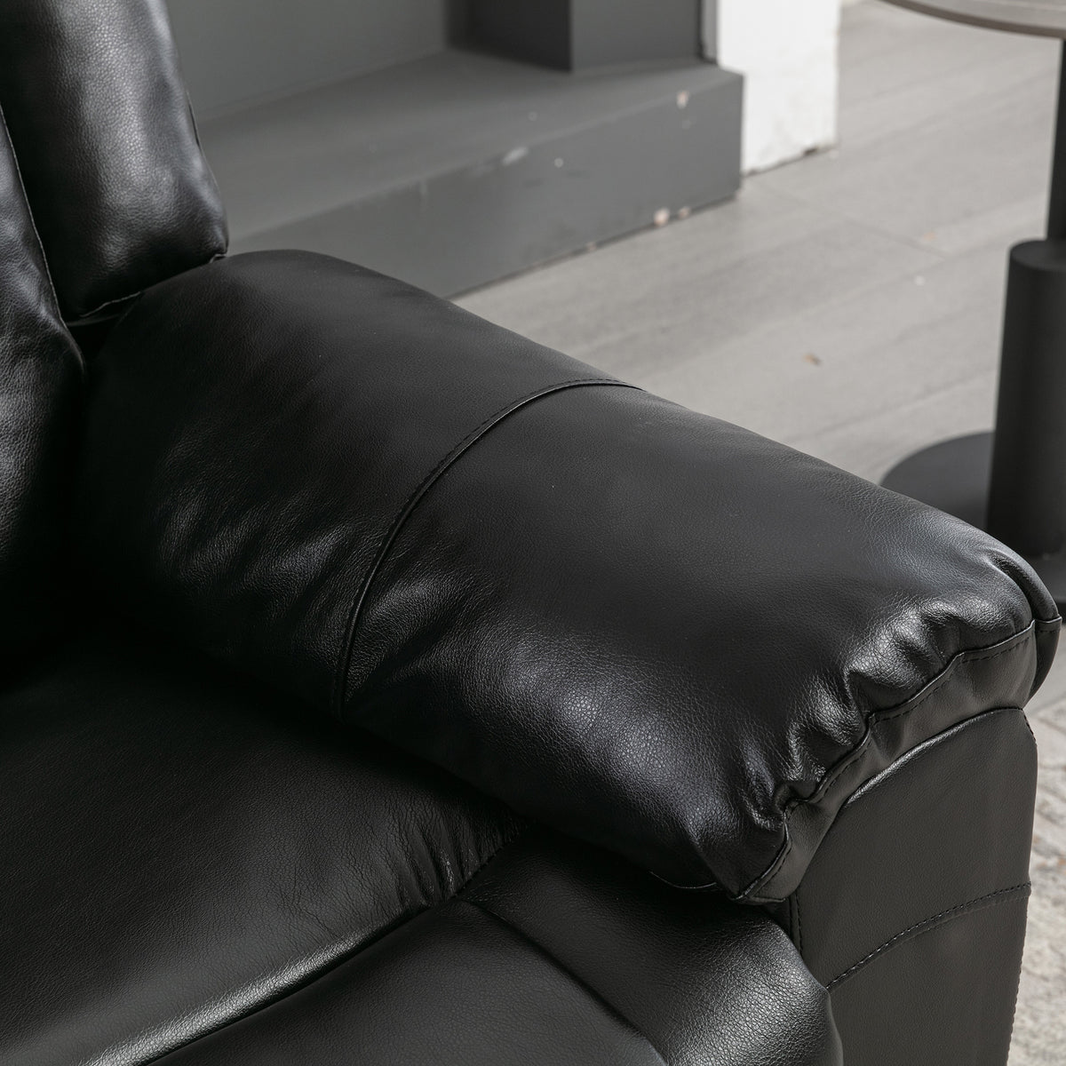 Home Theater Recliner Set Manual Recliner Chair With Wide Armrest, Two Built In Cup Holders For Living Room,Bedroom, Black Old Sku:Sg000760Aab Black Foam Pu Leather