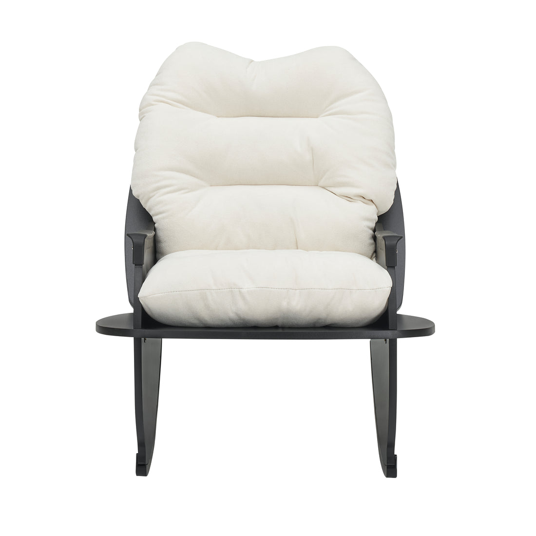 2409 Beige Rocking Chair Balcony Leisure Comfortable Seat For Elderly Children Adult Lunch Chair Beige Polyester Blend