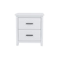 Vintage Two Drawer Wooden Nightstand, Simple And Generous, Large Storage Space,White White Particle Board Mdf