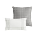 6 Piece Cotton Jacquard Oversized Comforter Set White Grey Full Full Grey White Cotton