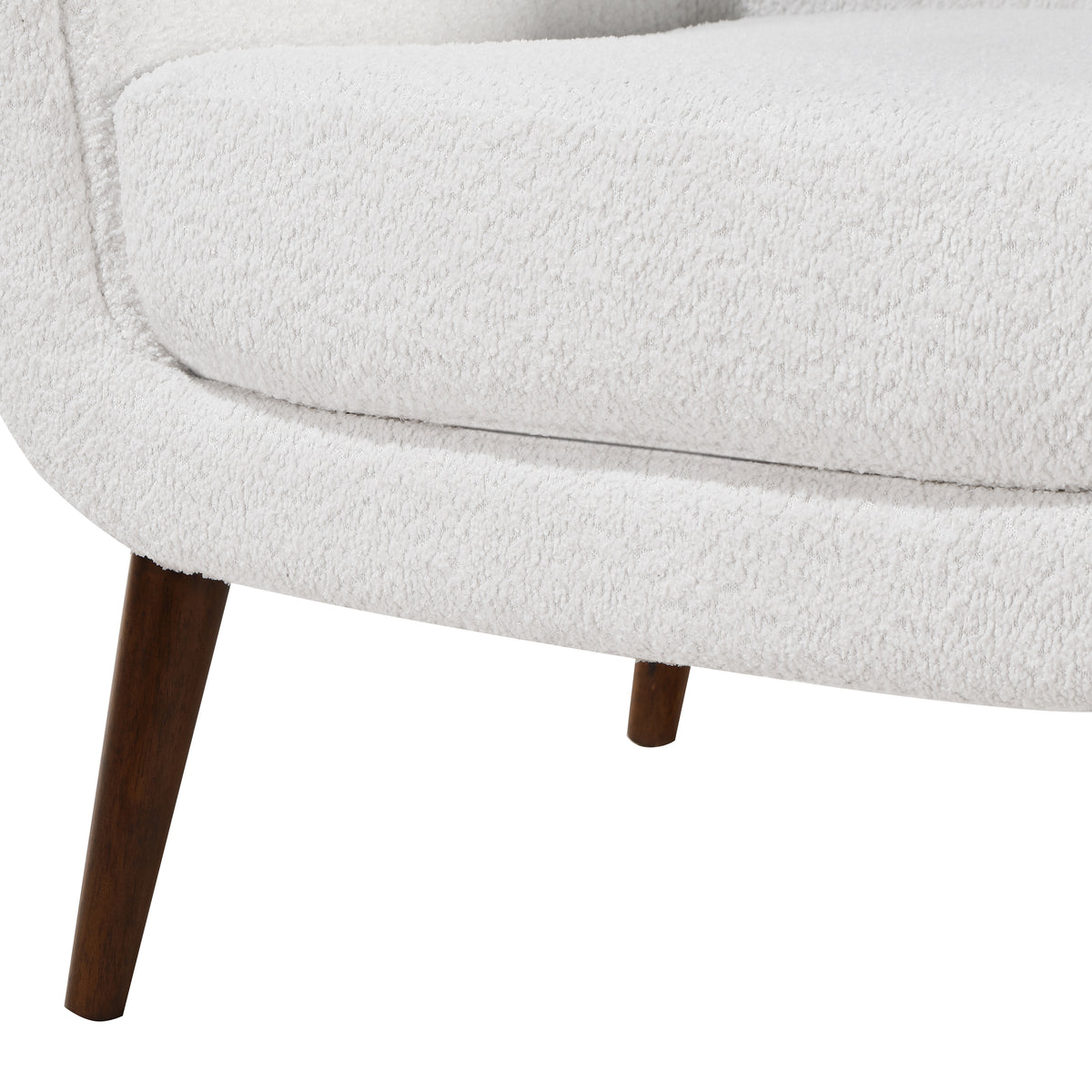 Prince Mid Century Boucle Arm Chair White Foam Boucle