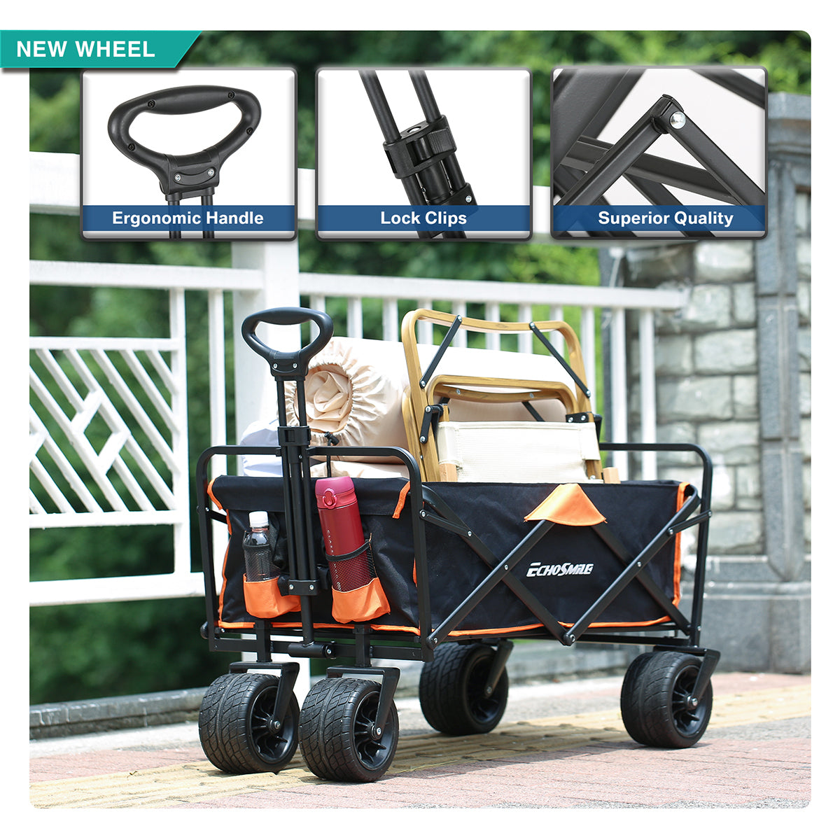 Black & Orange Folding Campers Black Gold Metal