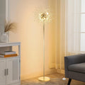 69 Inch Crystal Floor Lamp, Modern Standing Lamp With K9 Crystal, Led Floor Lamp With On Off Foot Switch, Metal Tall Pole Lamp For Living Room, Girls Room, Bedroom, Dresser, Office, Gold Finish Golden Crystal