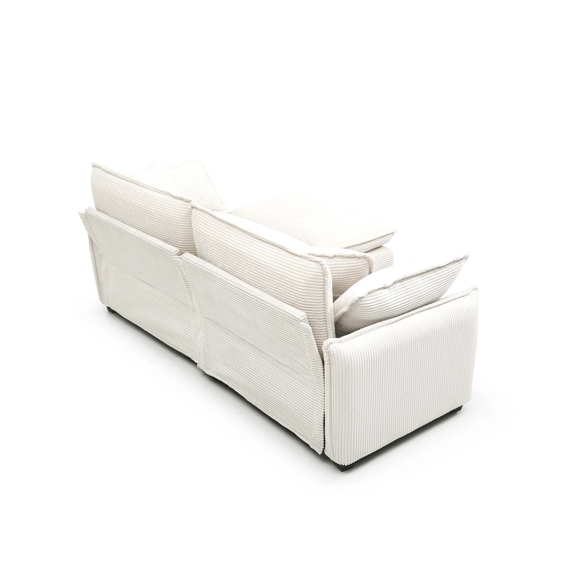Warm And Cozy Living Room Sofa With 4 Pillows Upholstered Large Deep Seat 2 Seater Sofa For Living Room, Beige Corduroy Beige Corduroy 2 Seat