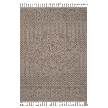 Naar Guros Collection 6X9 Beige Medallion Indoor Outdoor Area Rug Beige Polypropylene