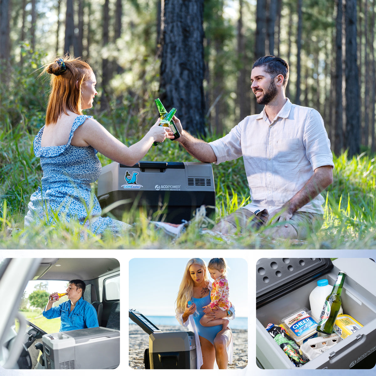 42Qt Car Freezer With App Control And 6'' Off Road Wheels, 12V,45W Cooler Freezer,Low Noice Antique White Gray Plastic