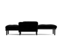 Black Multi Functional Adjustable Sofa, Convertible Lounge Chair And Guest Bed Black Velvet Metal Primary Living Space Medium Soft Loose Back Pillow Top Arms Foam Fabric Metal 1 Seat