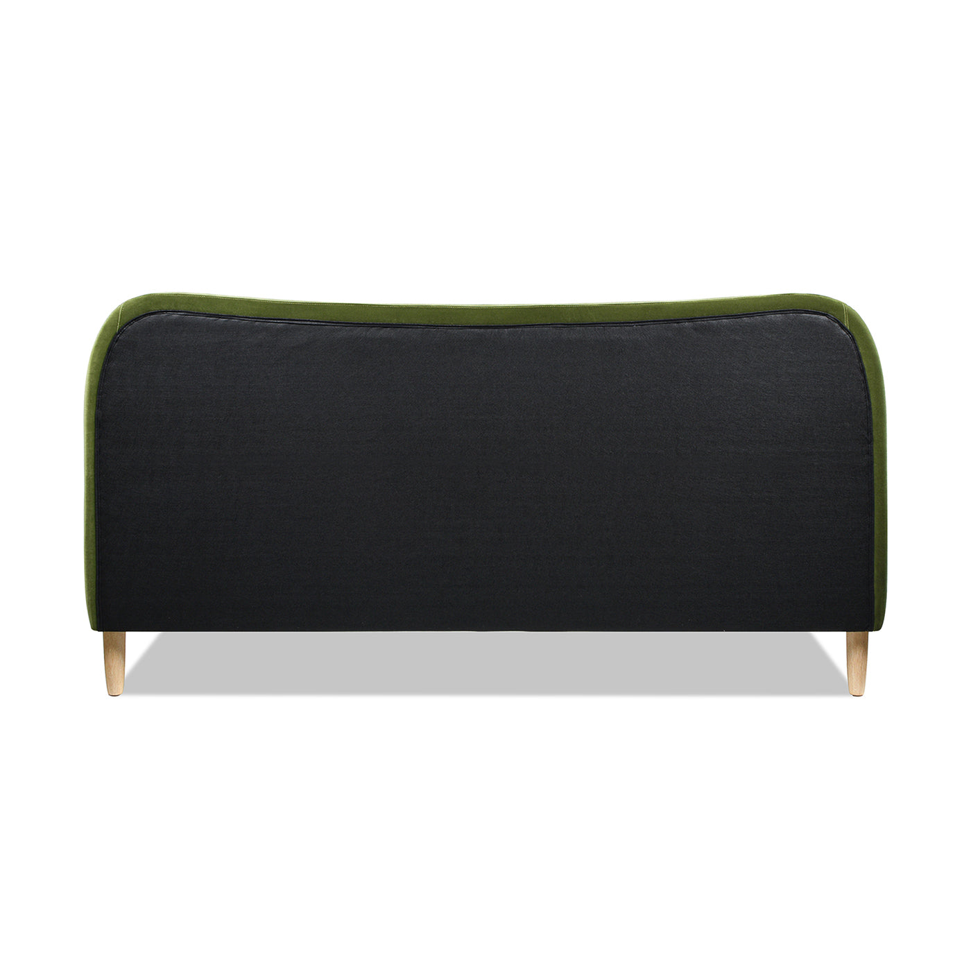 Roman Curved Headboard Upholstered Platform Bed, King, Olive Green Performance Velvet Box Spring Not Required King Olive Green Wood Foam Velvet Velvet