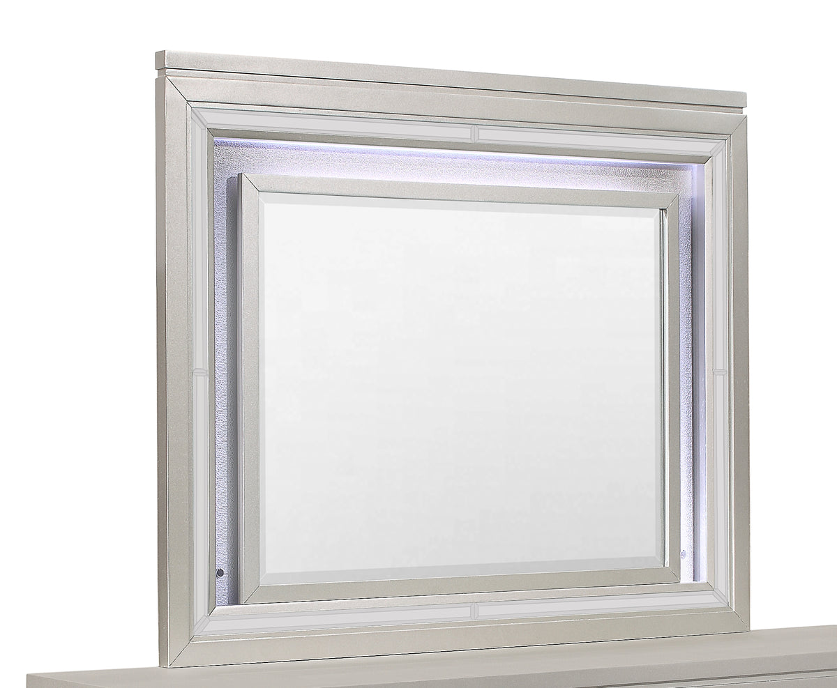Cross Glam Champagne Mirror With Led Champagne Solid Wood Mdf