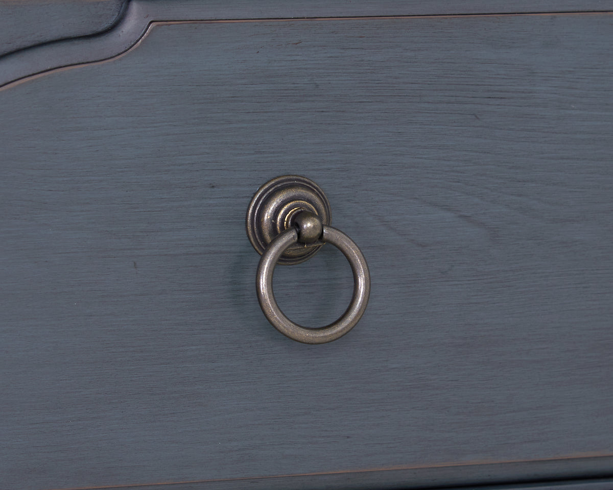 Americana Chest, No Assembly Required, Corduroy Blue Finish Blue Rubberwood Rubber Wood