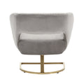 Coolmore Upholstered Tufted Living Room Chair Textured Linen Fabric Accent Chair With Metal Stand Gray Velvet