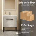 30 Inch Bathroom Vanity With Sink, Freestanding Bathroom Vanity Or Floating Is Optional Conversion 00330Cg 1 Bl9075B Kd Packing Cement Grey 2 Bathroom Freestanding Modern Plywood