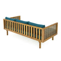 Claremont 3 Seater Daybed With Rattan Arms Teak Cushion Teak Wood Fabric Rattan